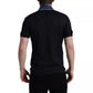 Dolce & Gabbana Polo Navy Blue Collared Silk Men T-shirt