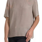 Dolce & Gabbana Brown Round Neck Short Sleeve Blouse Top