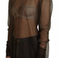 Dolce & Gabbana Black Transparent Crewneck Long Sleeves Top