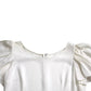 Dolce & Gabbana White Viscose Round Neck Short Sleeves Top