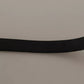 Dolce & Gabbana Black Velvet Silver Tone Metal Buckle Belt