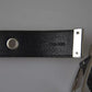 Dolce & Gabbana Black Leather Beige Strap Silver Metal Buckle Belt