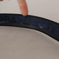 Dolce & Gabbana Blue Black Logo Print Silver Buckle Belt