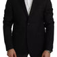 Dolce & Gabbana Black Wool Slim Fit Notch Jacket Blazer