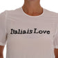 Dolce & Gabbana White Silk ITALIA IS LOVE Blouse T-shirt