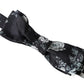 Dolce & Gabbana Black Floral Fantasy Adjustable Neck Men Bow Tie