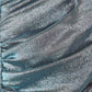 Dolce & Gabbana Turquoise Bustier Bodice Draped Midi Dress.