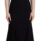 Dolce & Gabbana Black Dress Sheath Flare Viscose Dress