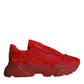 Dolce & Gabbana Red Leather Daymaster Low Top Sneakers Shoes