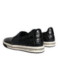 Dolce & Gabbana Black Leather Loafers Slippers Casual Shoes