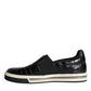 Dolce & Gabbana Black Leather Loafers Slippers Casual Shoes