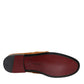 Dolce & Gabbana Brown Velvet Leather Logo Mocassin Slip On Shoes
