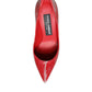 Dolce & Gabbana Red Patent Leather Faux Pearl Heels Pumps Shoes