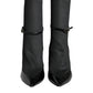 Dolce & Gabbana Black Leather Stilettos Booties Socks Shoes
