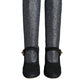 Dolce & Gabbana Black Crystal Mary Janes Booties Shoes