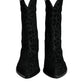 Dolce & Gabbana Black Gray Leopard Cowboy Boots Shoes