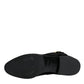 Dolce & Gabbana Black Suede Leather Knee High Boots Shoes