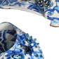Dolce & Gabbana White Blue Majolica Print Ankle Strap Sandals Shoes