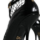 Dolce & Gabbana Black Mesh Patent Leather Heels Pumps Shoes