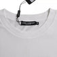 Dolce & Gabbana White Cotton Round Neck Short Sleeve T-shirt
