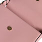 Versace Pink Grainy Calf Leather Logo Crossbody Shoulder Bag