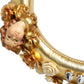 Dolce & Gabbana Gold Leather Floral Crystal Angel Headphones