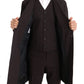 Dolce & Gabbana Bordeaux Wool Stretch Long 3 Piece Suit