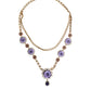 Dolce & Gabbana Gold Tone Floral Crystals Embellished Layered Necklace