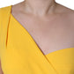 Dolce & Gabbana Yellow One Shoulder Side Slit Midi Dress