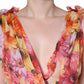 Dolce & Gabbana Multicolor Floral Sleeveless V-neck Midi Dress