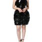 Dolce & Gabbana Black Polyester Ruched Coated Mini Dress