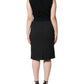 Dolce & Gabbana Black Cotton Sheath Knee Length Dress