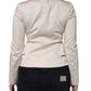 Valentino Beige Cotton Long Sleeves Round Neck Blazer Jacket