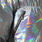 Dolce & Gabbana Silver Iridescent Puffer Full Zip Coat Jacket