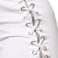 STK White Cotton Stretch High Waist Pencil Cut Knee Length Skirt