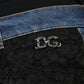 Dolce & Gabbana Black Floral Lace Front Skinny Denim Jeans