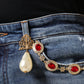 Dolce & Gabbana Dark Blue Cotton Tattered Skinny Denim Jeans