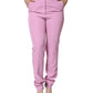 Dolce & Gabbana Pink Polyester High Waist Women Tapered Pants