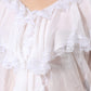 Dolce & Gabbana White Ruffles Lace Long Sleeve Blouse Top