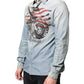 John Galliano Light Blue Printed Cotton Denim Long Sleeves Shirt