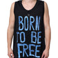 Dolce & Gabbana Black Cotton Born To Be Free Sleeveless T-shirt