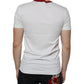 Dolce & Gabbana White Graphic Print Cotton Crew Neck T-shirt