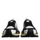 Dolce & Gabbana White Gold Black Leather SUPER KING Sneakers Shoes