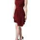 Dolce & Gabbana Red One Shoulder Pleated A-line Mini Dress