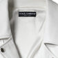 Dolce & Gabbana White Lambskin Leather Biker Coat Jacket