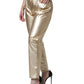 Dolce & Gabbana Metallic Gold Polyester Tapered Pants