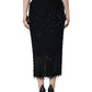 Dolce & Gabbana Black Embellished Pencil Cut Midi Skirt