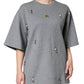 Dolce & Gabbana Gray Cotton Blend Embellished Tee T-shirt