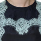 Dolce & Gabbana Blue Floral Lace Silk Sleeveless Tank Top