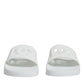 Dolce & Gabbana White Rubber Slides Sandals Beachwear Shoes